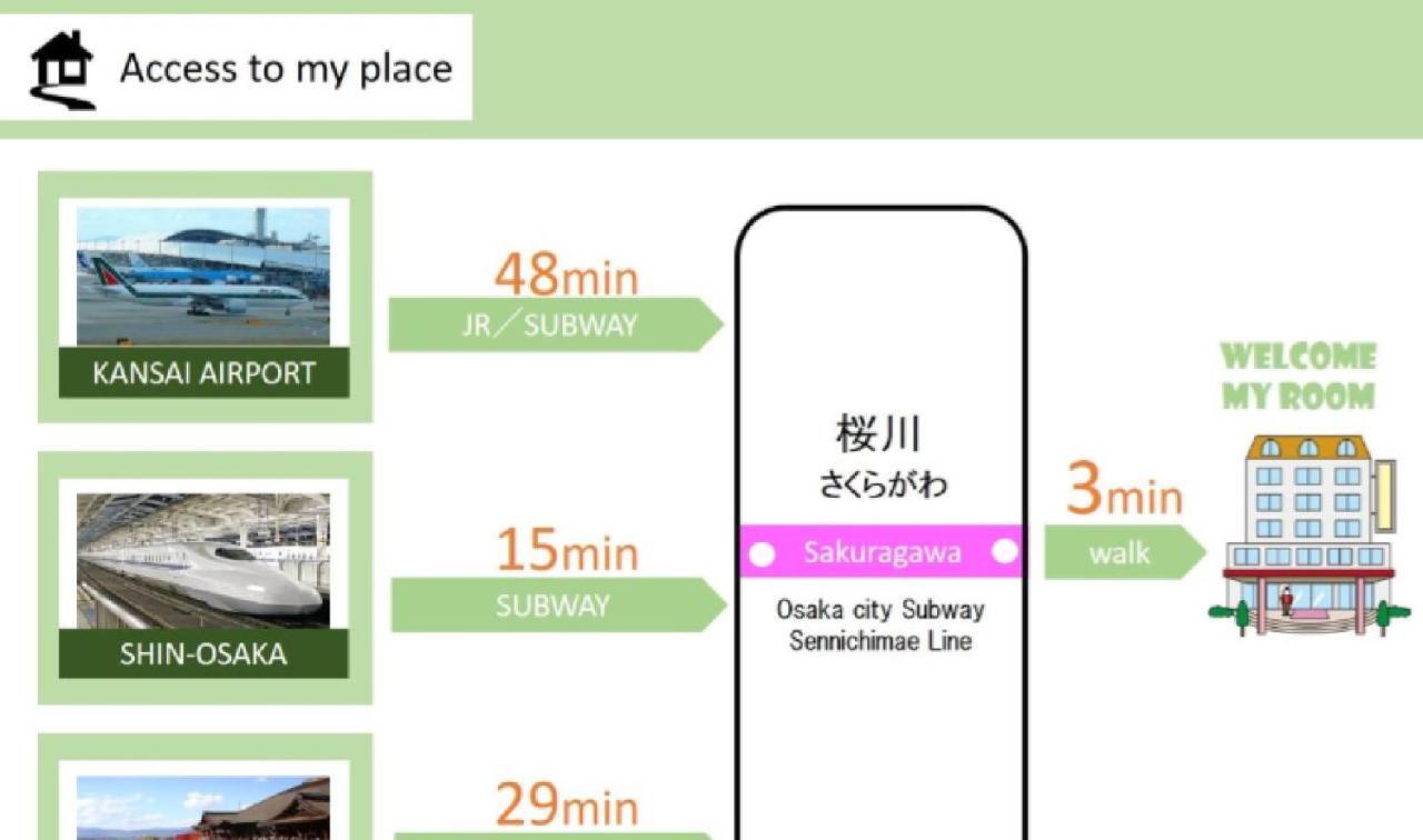 Appartamento Eni Minamihorie Kaede Osaka Esterno foto